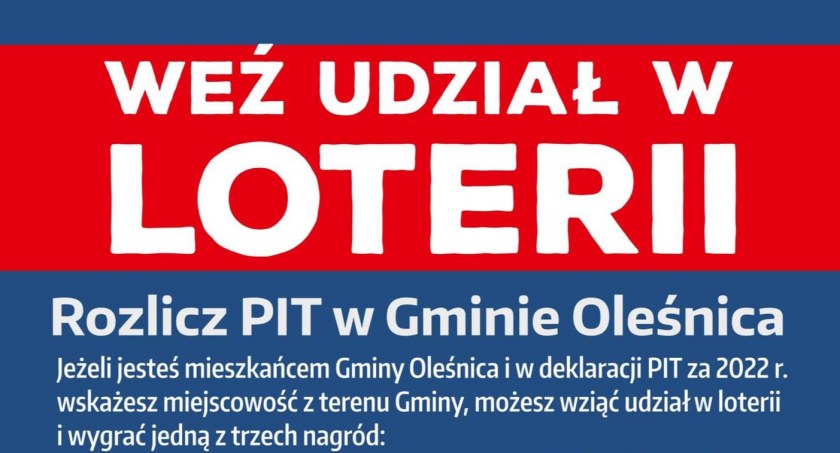 Rusza druga edycja loterii „Rozlicz PIT w Gminie Oleśnica