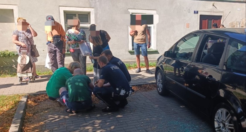 Policjanci wybili szybę, aby ratować zamkniętego w samochodzie psa