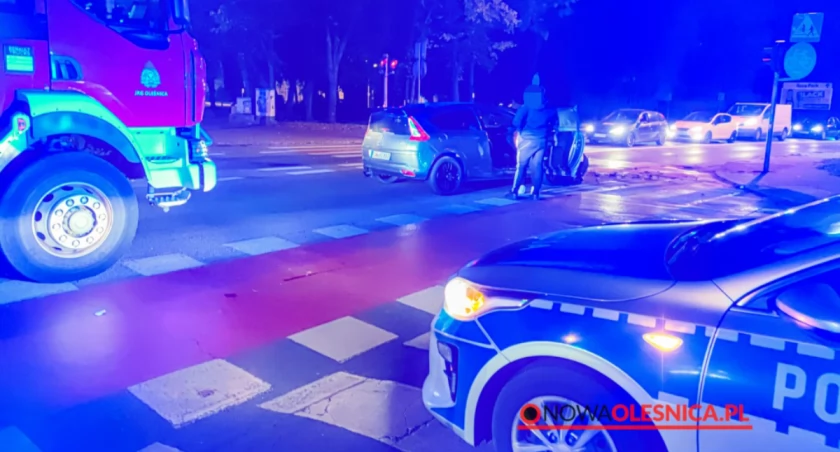 Wypadek na skrzyżowaniu koło małego Orlenu