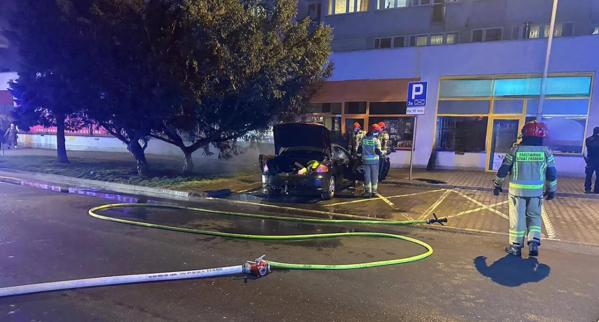 Pożar samochodu na 3 Maja