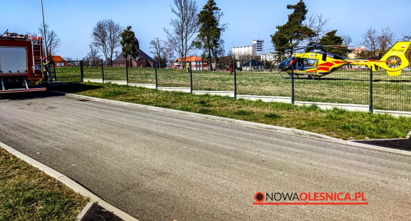 Śmigłowiec LPR lądował na działce przy ul. Miodowej