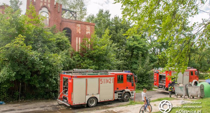 Pożar w starej stołówce na Wojska Polskiego