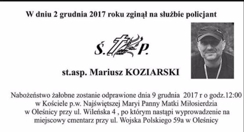 Utrudnienia w ruchu w związku z pogrzebem Policjanta - Mariusz Błaszczak będzie na pogrzebie