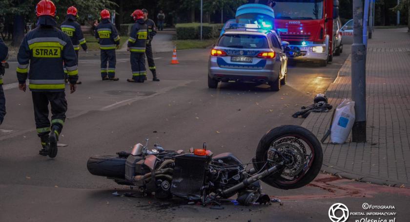 Wypadek z udziałem motocyklisty