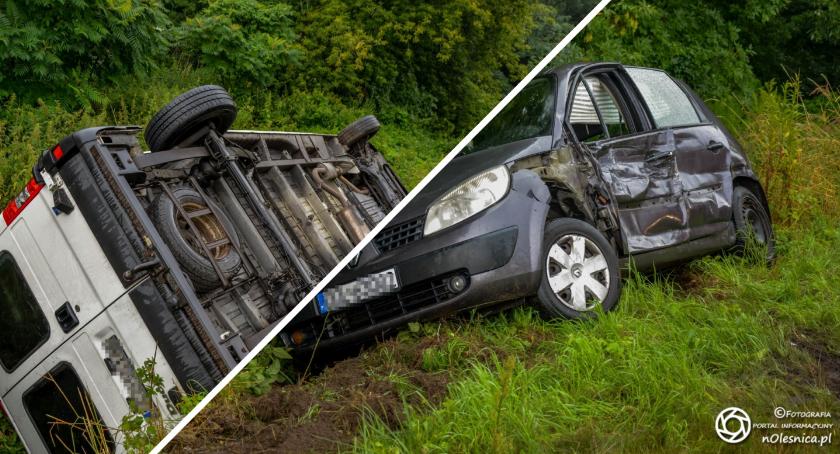Kolizja trzech aut i dachowanie koło Świerznej - wniosek do sądu i utrata prawa jazdy