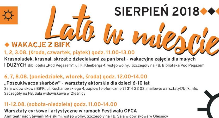 Lato w mieście - propozycje BiFK na sierpień