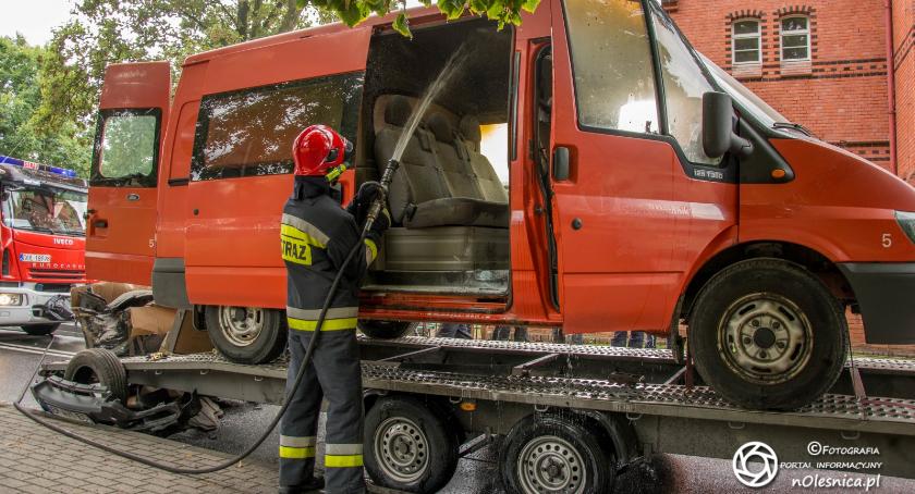 Pożar busa na ul. Wojska Polskiego