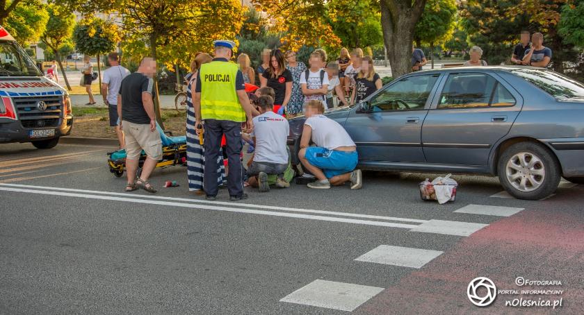 Potrącenie rowerzystki na ul. Skłodowskiej