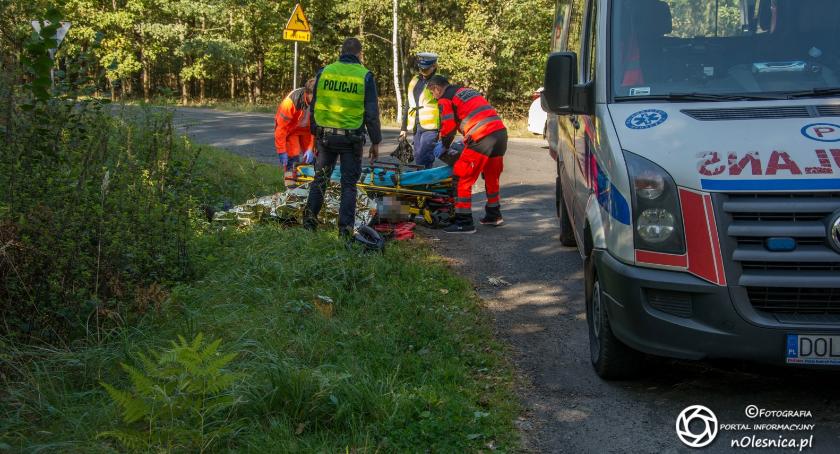 Wypadek motocyklisty