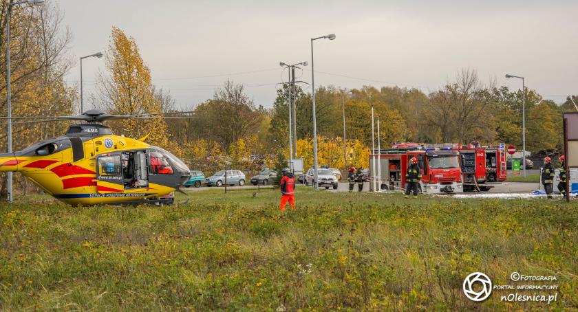 Wybuch na stacji paliw w Cieślach - interweniował LPR - VIDEO