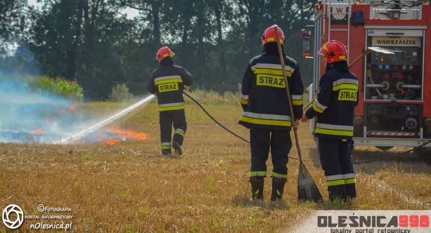 Pożar ścierniska na Lucieniu