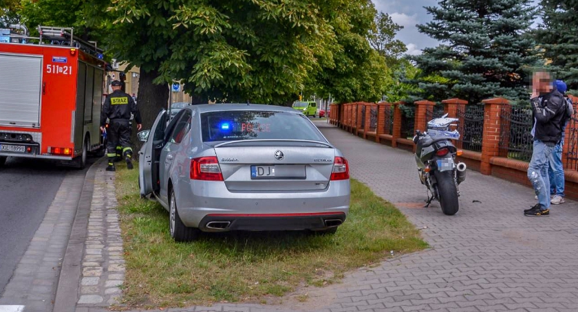 Wywrotka motocyklisty