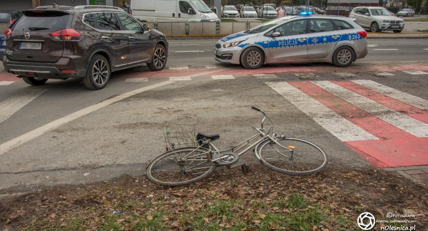 Potrącenie rowerzysty na Wojska Polskiego