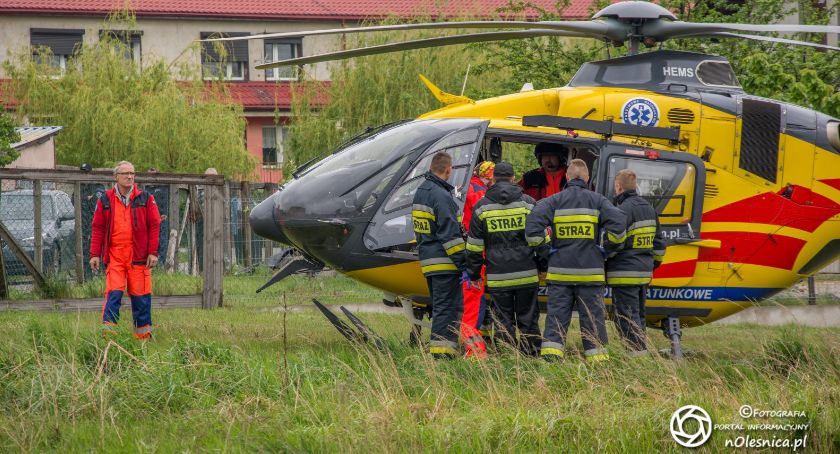 Ligota Polska - upadek z drabiny - interweniuje LPR - VIDEO