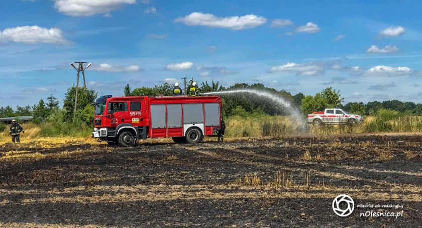 Pożar zboża w Gorzesławiu