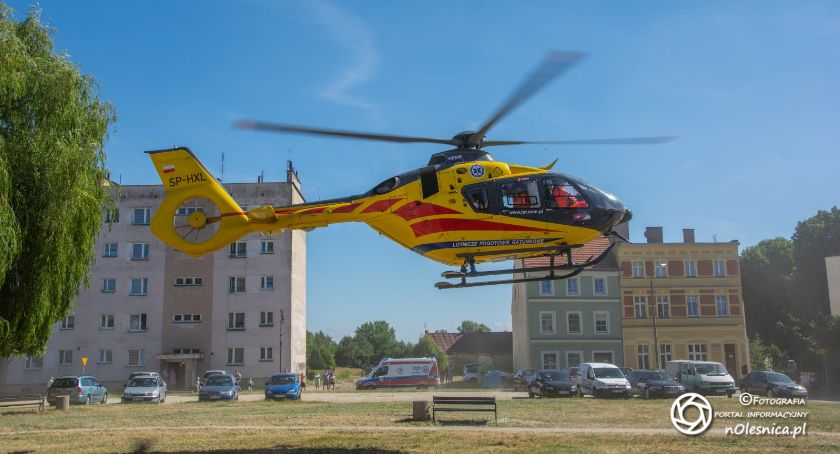 Śmigłowiec LPR z pomocą w Bierutowie - VIDEO