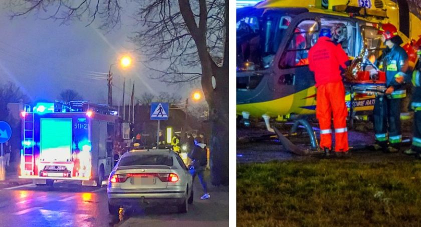 Potracenie rowerzysty koło Pogodnego Centrum - interweniuje śmigłowec LPR - VIDEO