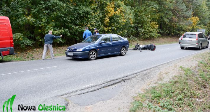 Wypadek motocyklisty