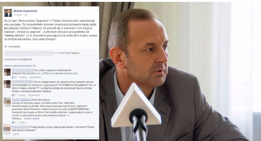 Burmistrz komentuje wydarzenia w KE