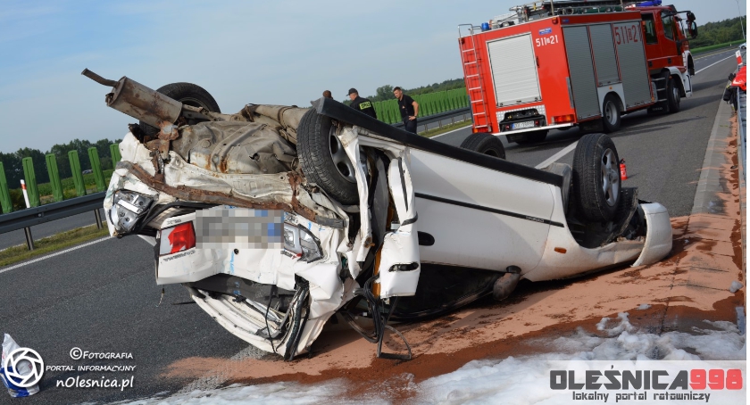 Poważny wypadek na S8 koło Oleśnicy