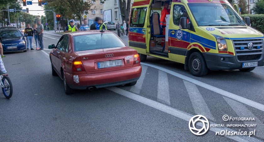 Potrącenie rowerzysty na Skłodowskiej