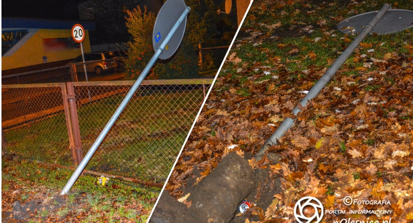 Regularnie niszczą oznakowanie drogi i wyposażenie parku 