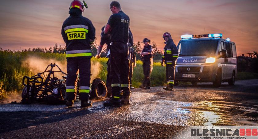 Pożar quada pomiędzy Smardzowem a Nieciszowem