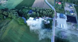 Duży pożar lakierni w Dąbrowie koło Twardogóry