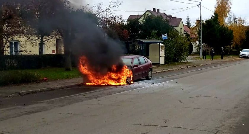 Pożar samochodu w Borowie