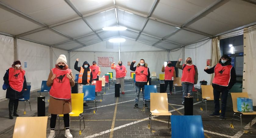 Protest wrocławskich pracowników firmy Amazon 