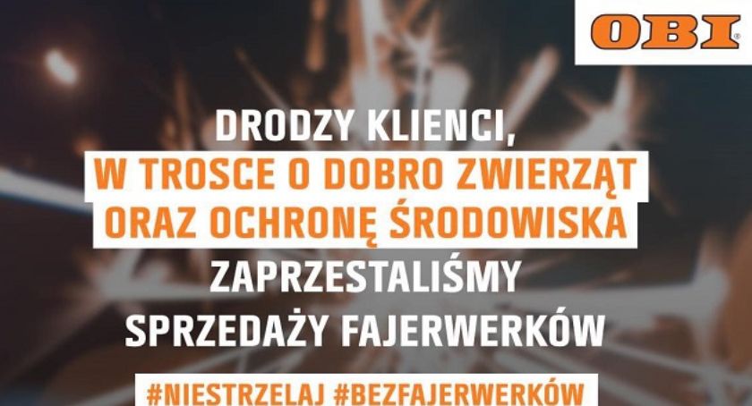 W trosce o życie zwierząt, OBI rezygnuje ze sprzedaży fajerwerków