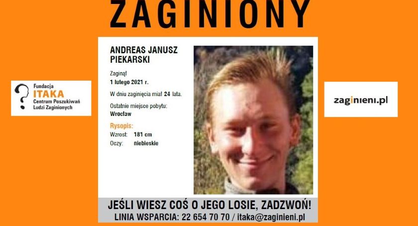 Zaginiony Andreas Janusz Piekarski