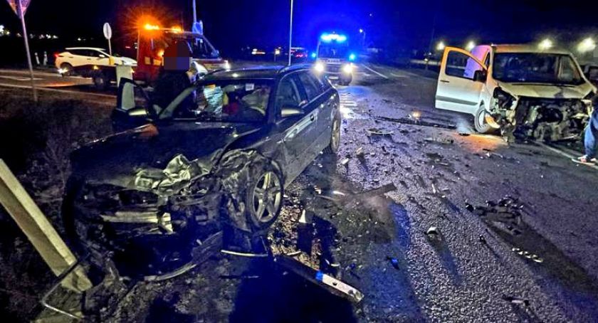 Zderzenie Audi z dostawczakiem
