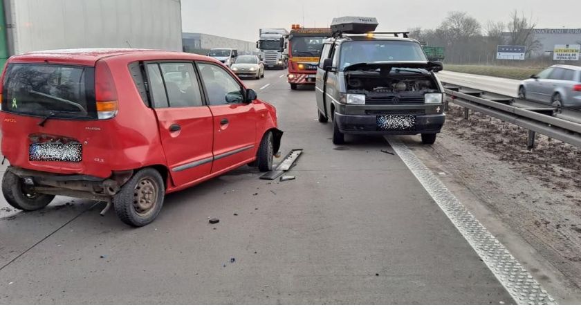 Kolizja na 147 km A4 w kierunku granicy