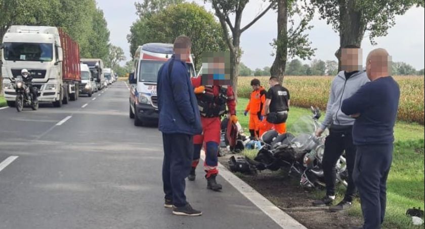 Wypadek z udziałem motocyklisty na DK8. Na miejscu lądował śmigłowiec LPR
