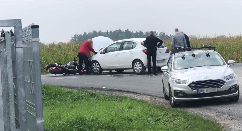 Marcinkowice. Wymuszenie pierwszeństwa na motocykliście