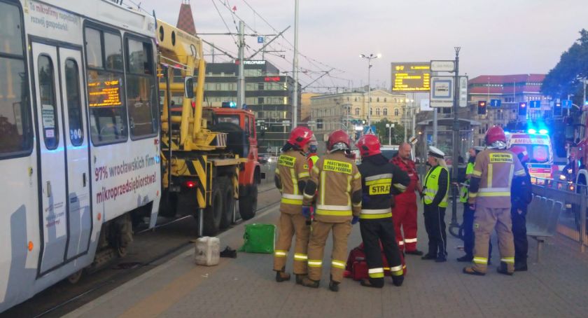 Wypadek na pl. Jana Pawła. Rowerzysta wpadł pod tramwaj