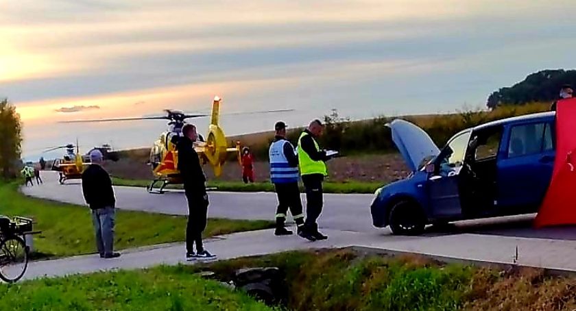 Wypadek motocykla z pojazdem osobowym w Mikoszowie