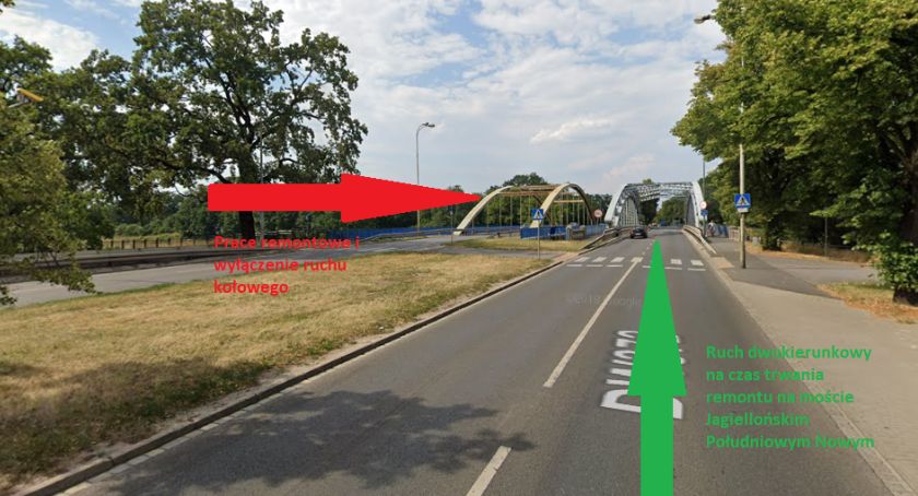 Uwaga na utrudnienia! W najbliższy weekend rusza remont nawierzchni na moście Jagiellońskim.