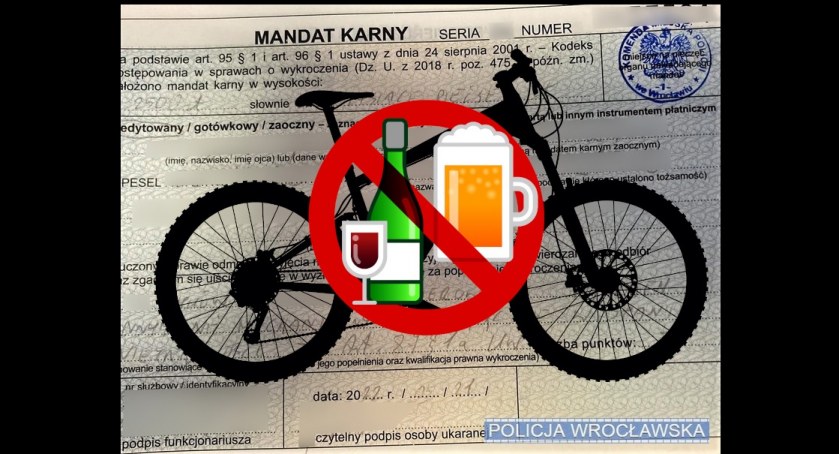 Czterech rowerzystów, prawie 6 promili alkoholu i mandaty na łączną kwotę 10tyś złotych. To bilans weekendowej kontroli wrocławskiej drogówki