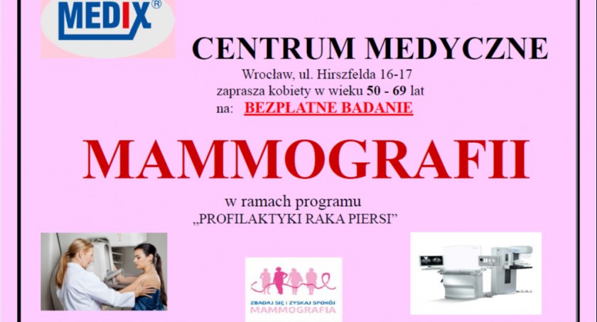 Bezpłatne badanie mammograficzne w ramach profilaktyki zdrowotnej!