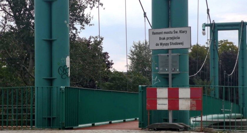  Zamknięcie mostu św. Klary i rozpoczęcie prac biumicznych na ulicy Piękej