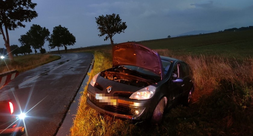 Niecodzienny finał kolizji drogowej. Kierowca trafił do szpitala w asyście policji