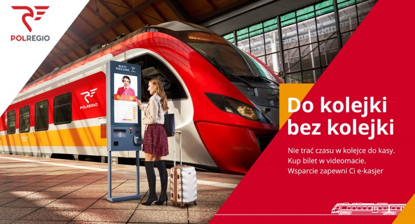 Videomat z funkcją e-kasjera. POLREGIO wdraża innowacyjną usługę, która ułatwi pasażerowi proces zakupu  biletu kolejowego