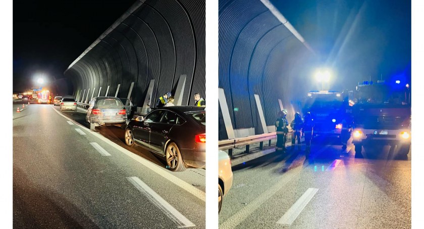 Wypadek z udziałem czterech pojazdów na AOW. Poszkodowane zostały cztery osoby, w tym dwoje dzieci