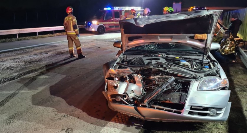 Wypadek na A4 w kierunku Legnicy. Dwie osoby zostały ranne