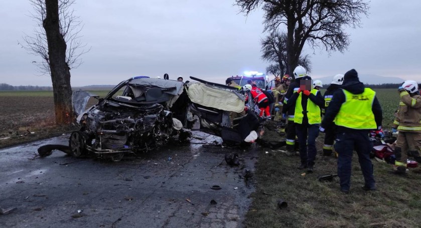 Kierowca SUV-a uderzył w drzewo, pojazd rozsypał się na kawałki i stanął w płomieniach. 18-letnia pasażerka poniosła śmierć na miejscu