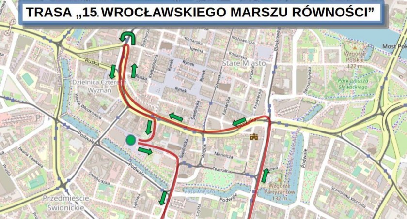 Utrudnienia w ruchu w związku z 15. Wrocławskim Marszem Równości