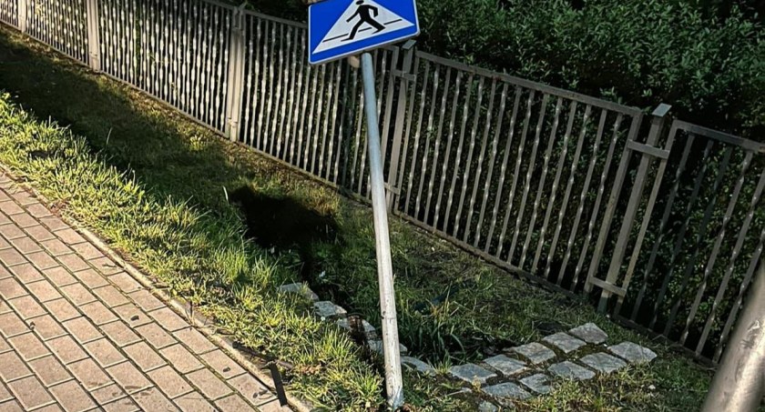 Nietrzeźwa 64-latka swoim pojazdem staranowała znaki drogowe i zaparkowany samochód