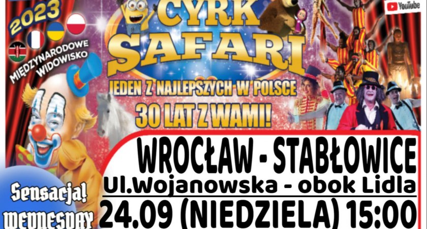 Jubileuszowe show największego Cyrku Safari we Wrocławiu już 24 września